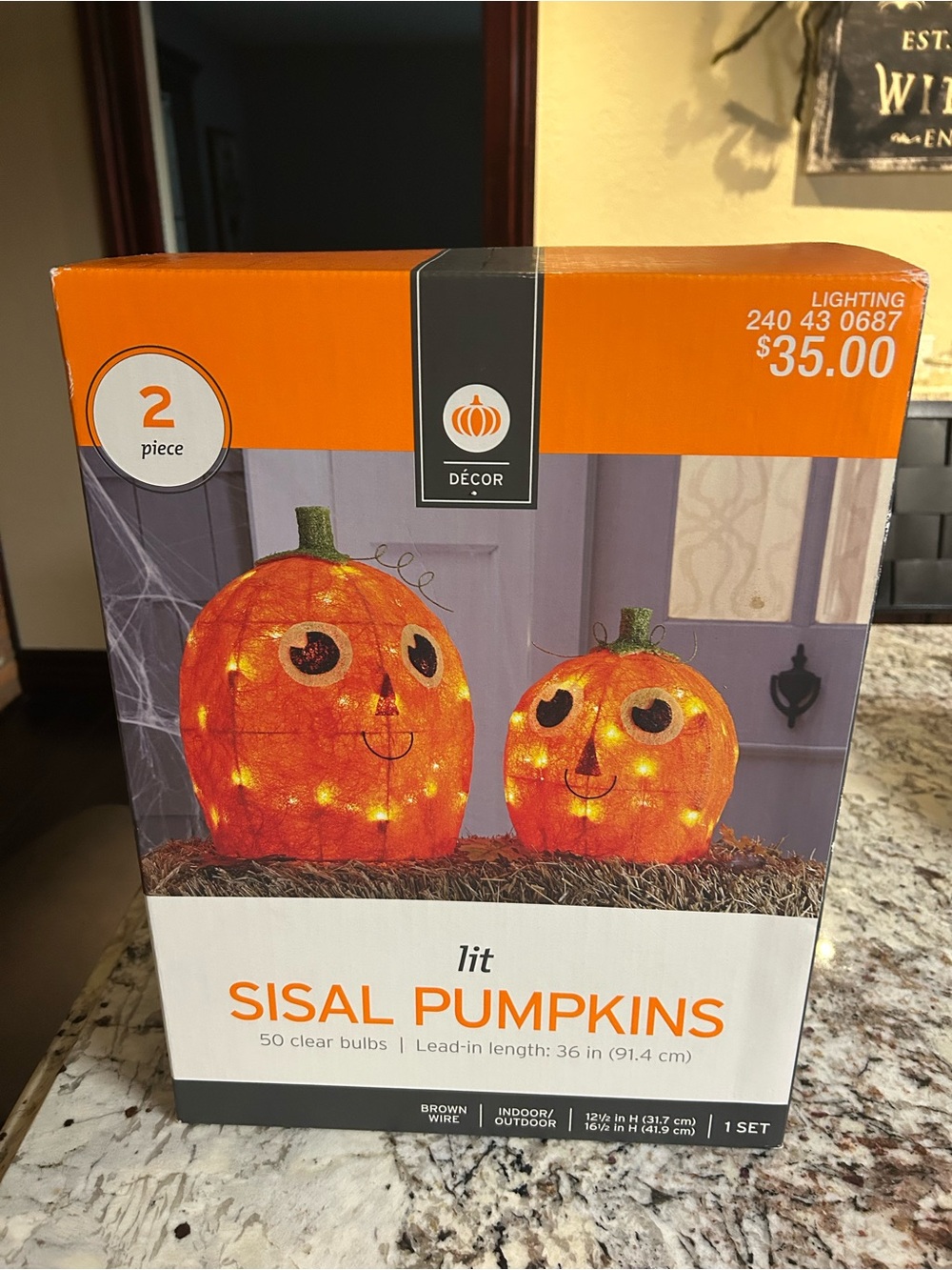 Hyde and Eek 2015 lit sisal pumpkins. NWT